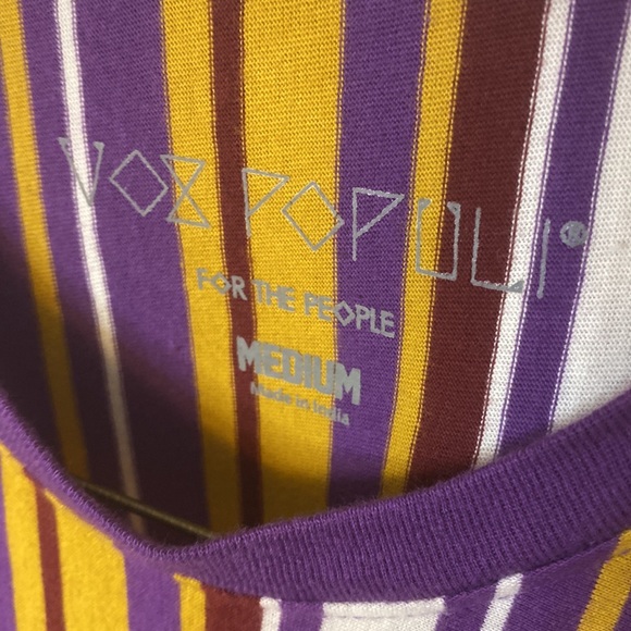 Medium, long sleeve, purple, white and gold LOWKEY shirt. - Picture 4 of 5